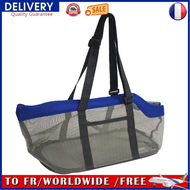 Mesh Shoulder Carrying Transport Bag Pet Cat Dog Carrier Handbag (Blue)