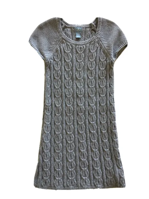 Baby Gap Girl's Cable Knit Sweater Dress Short Sleeve Gray Size 4