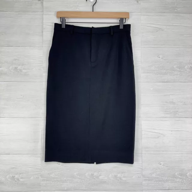 Ralph Lauren Collection Purple Label Pencil Skirt Women Size 6 Black Wool Blend