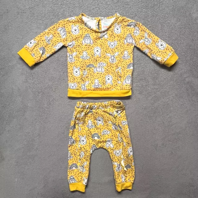 Traje de bebé Disney unisex 12 meses amarillo Winnie the Pooh parte superior e inferior