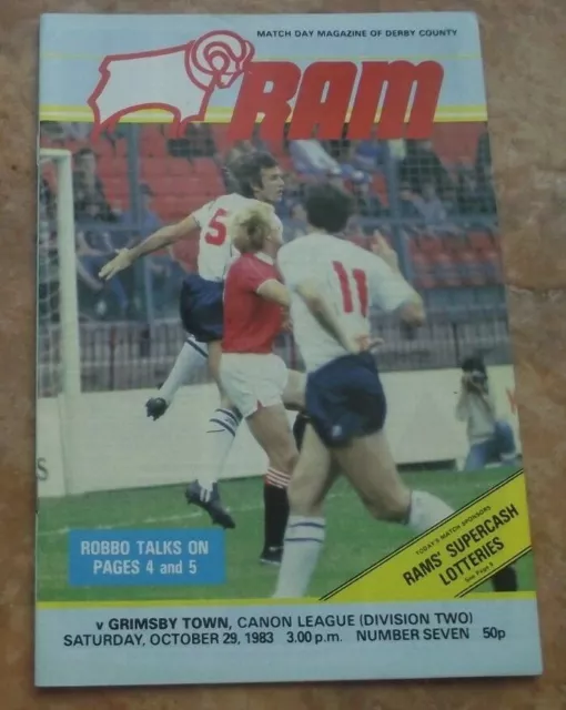 1983-84 Derby County v Grimsby Town -   Division Two