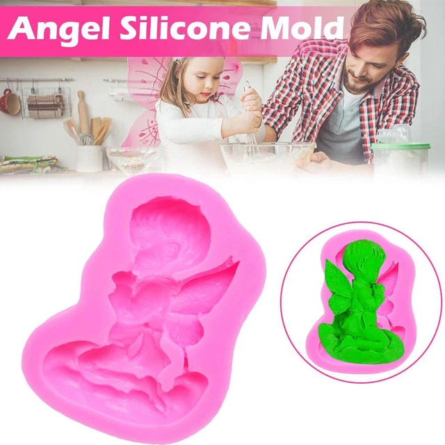 Molde de silicona para ángel pastel fondant chocolate helado decoración para niñas molde`