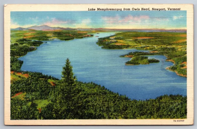 Lake Memphremagog From Owls Head Newport VT Postcard E22
