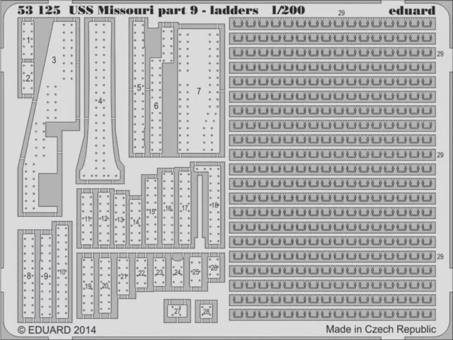 Eduard Accessoires 53125 - 1:200 Uss Missouri Partie 9-Ladders F.Trompettiste -