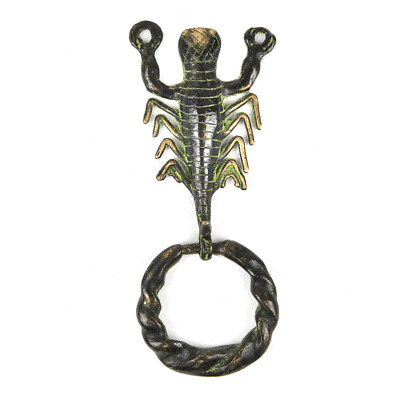 Antique Scorpion Design Solid Brass Door Knocker With Patina Door Bell