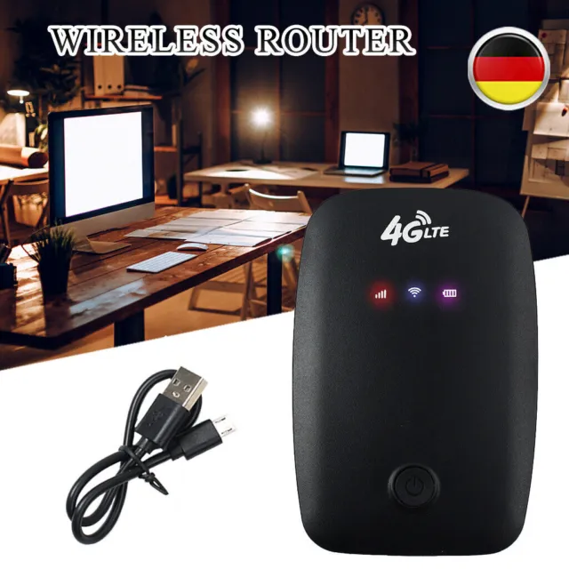 Schwarz Wireless Mini Portable Mobiler Router LTE WIFI WLAN 150Mbps Hotspot 4G