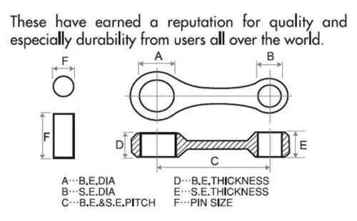 Conrod Kit for Honda CT110 Postie Bikes 13201-459-000 2