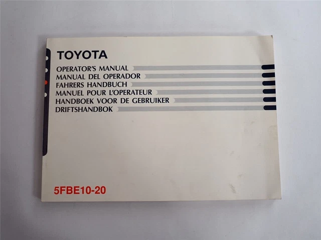 Toyota 5FBE 10 13 15 18 20 carrello elevatore istruzioni per l'uso manuale operatore