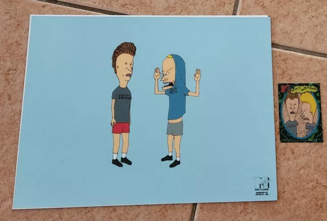 📺BEAVIS and BUTTHEAD The Great Cornholio MTV Sericel Animation Cel w/bonus card