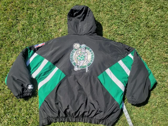 RARE VTG 90s Starter Boston Celtics BLACK Anorak Parka Jacket XXL NBA 2XL RAP RARE VTG 90s Starter Boston Celtics BLACK Anorak Parka Jacket XXL NBA 2XL RAP
