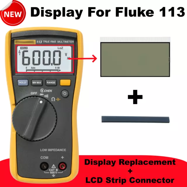For Fluke 113 Digital TRMS Utility multimetro display LCD parti NUOVO