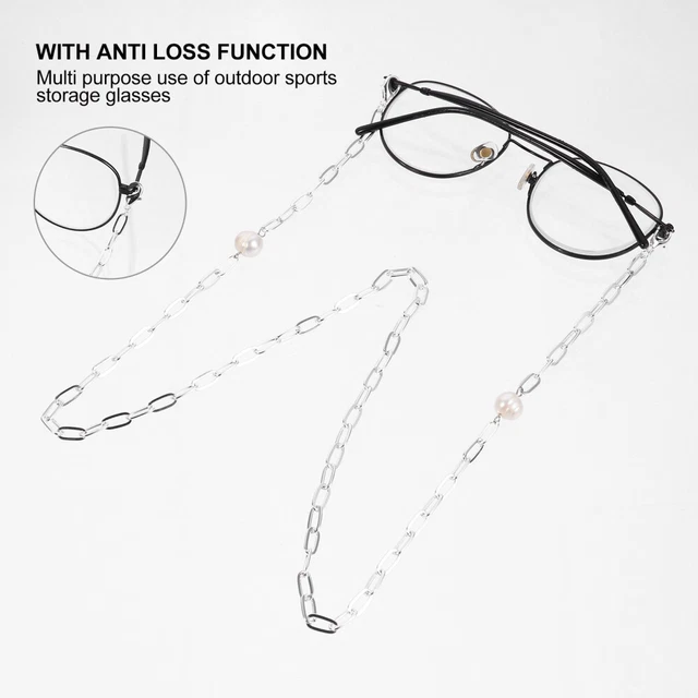 2 Pcs Face Cover Lanyard Glasses Chain Metal Holder Neck Lanyard Chain Belt 12