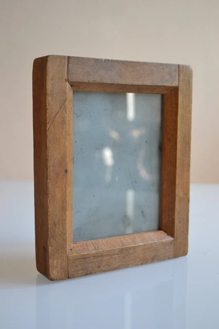 Ancien Châssis De Presse Photographique 31x25 Cm En Bois - À Restaurer