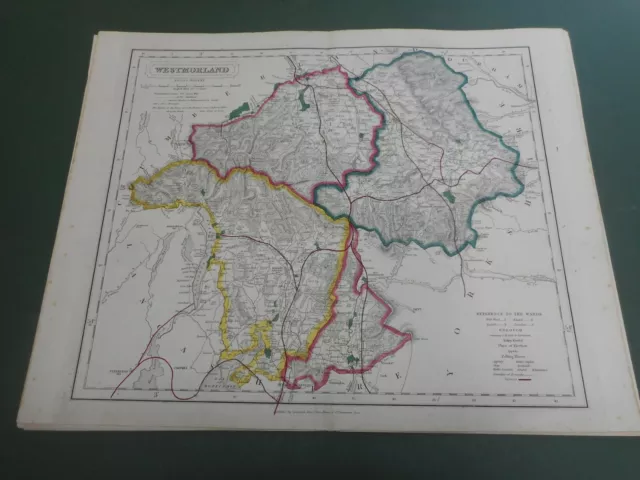 100% Original Westmorland  Fox Hunting Map By Hobson C1860/S Vgc Coloured