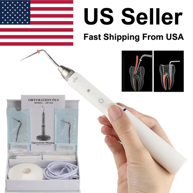 Dental Cordless Wireless Gutta Percha Obturation System Endo Heated Pen 2* Tips