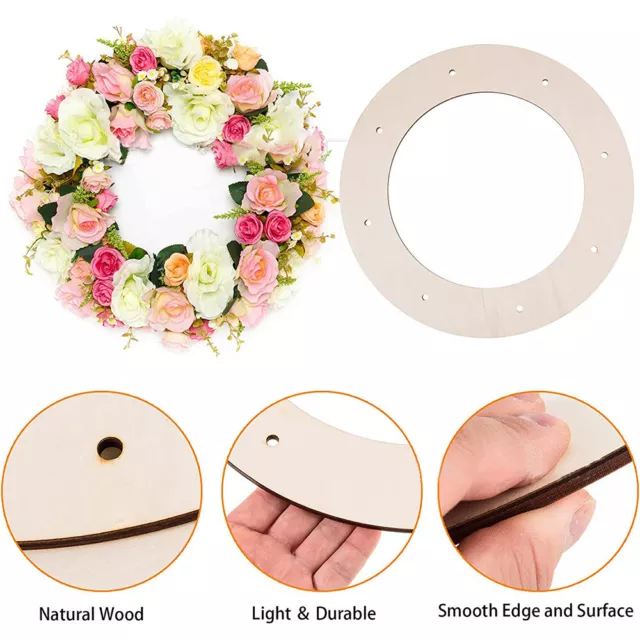 Wood Blank Unfinished Wreath Frame Ring Base Christmas Garland Making Craft DIY