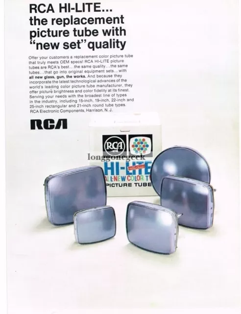 1968 RCA Hi-Lite Color TV Picture Tube Vintage Ad