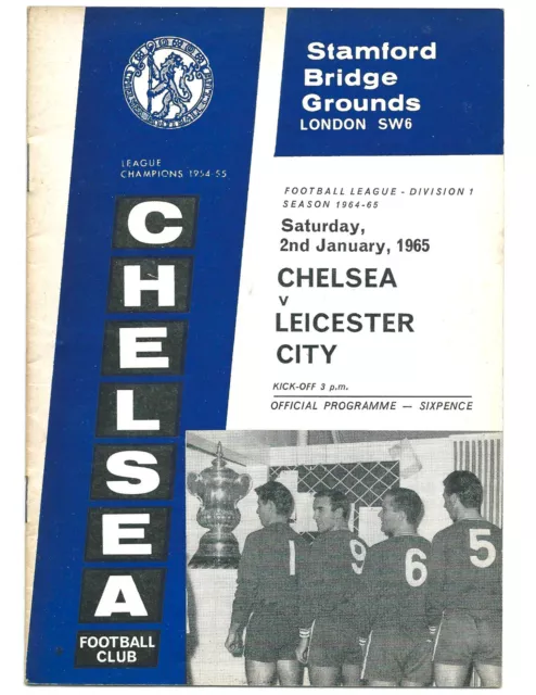 Chelsea v Leicester City Football League Div One 1964-65 Programme Excellent