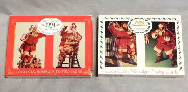 1993 and 1993 Coca Cola Playing Card Sets 2 Sets per Tin