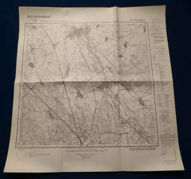 Herzberg a.d. Elster, Landkarte Meßtischblatt 4345 Wiederau, Friedrichsluga 1945