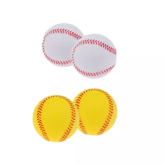 2 Count  Practice Baseballs Foam Softballs Batting Training  Soft Ball White/