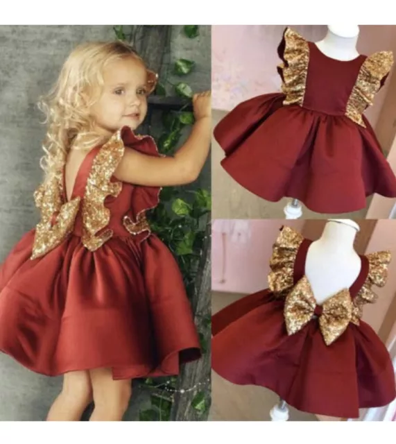 Vestido de princesa para niña, diseño de tutú rojo, para fiesta o cumpleaños.