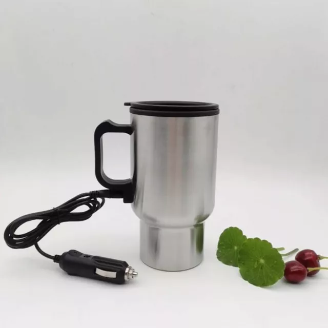 Coffee Heated Mug 450Ml Travel Car Based Heating Stainless Steel Cup Kettle 12V 4