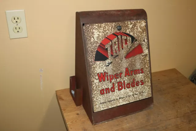 Vintage 1950's Trico Wiper Arms & Blades Gas Station 16" Metal Cabinet Sign