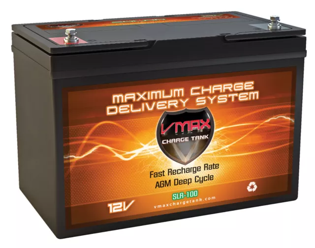 VMAX AGM Deep Cycle 12V SLR 100AH BCI27 BATTERY for Zoeller 508 Backup Sump Pump