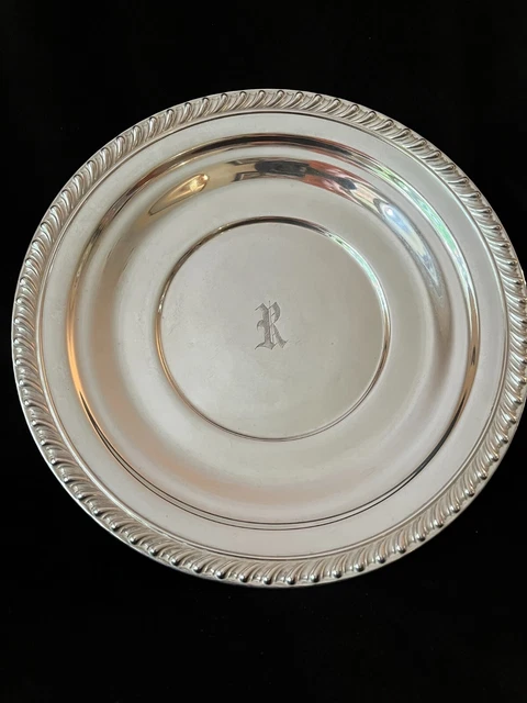Wallace Sterling Silver 10 Inch Serving Platter H103 Monogrammed