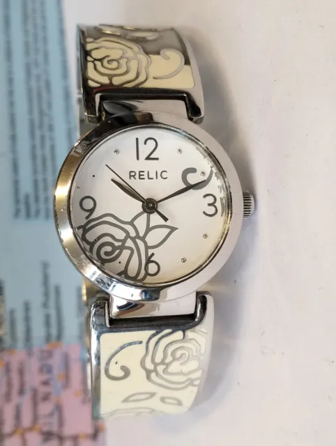 Relic Quartz Cadran Blanc ZR34109 FEMMES Complet Travail, Tout Bio Vintage Watch