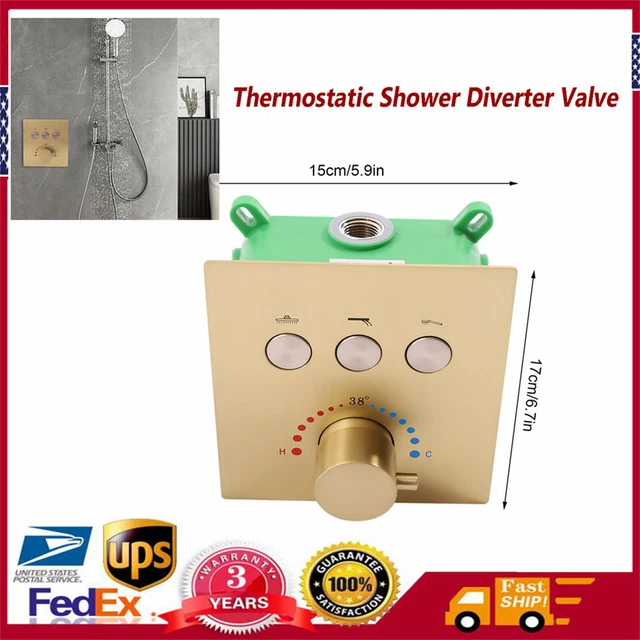 Válvula Desviadora De Ducha 3 Vías, Control Flujo Ajustable, G1/2