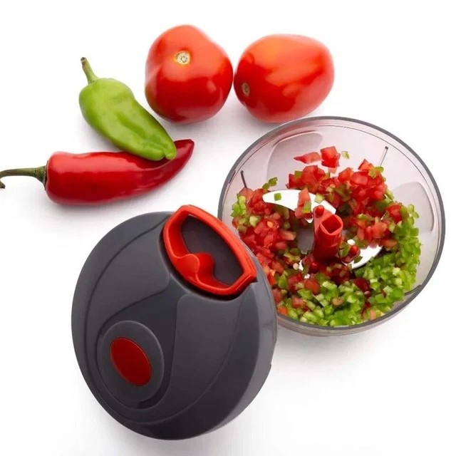 Manual Food Chopper Pull Cord Pulling Vegetable Slicer Hand Blender Kitchen450ml
