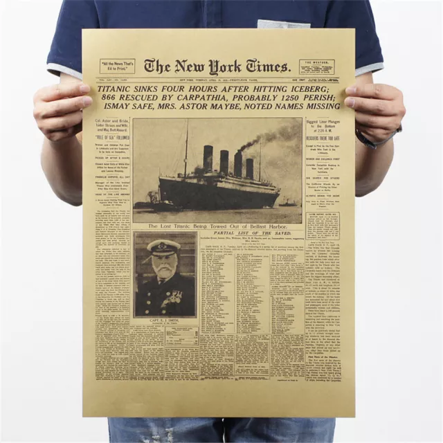 new york time kraft paper bar poster retro historical moment poster wall#sti&SA