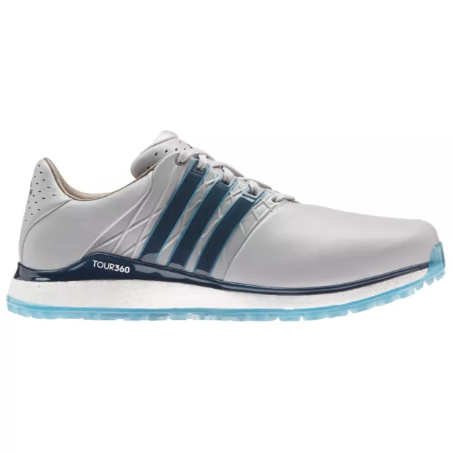 adidas Mens Tour360 XT-SL 2.0 Spikeless Waterproof Golf Shoes Grey Leather Boost