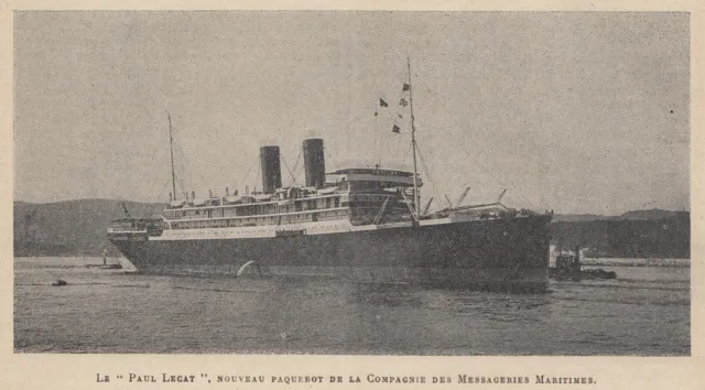 G3694 Le Paul Legat Paquebot Compagnies Messageries Maritimes - 1912 Old Imprimé