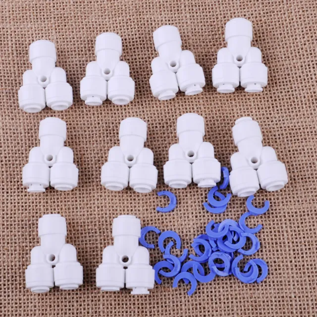 10Pcs 6mm Y Type 1/4" 3 Ways Hose Pneumatic Air Quick Fitting Push In Connector
