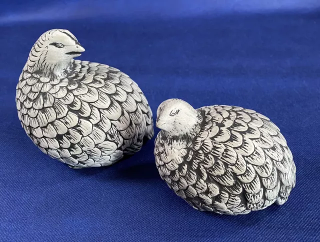 Pair of Vintage MCM Ceramic Quail (B116B)