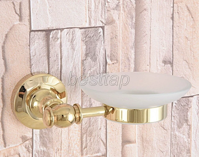 Gold Color Brass Wall Mounted Soap Dish Holder Bathroom Accessory sba306