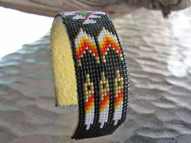 NEW WIDTH SIZE Navajo Indian Hand Beaded Cuff Bracelet 1,700+ Beads Mrs. John