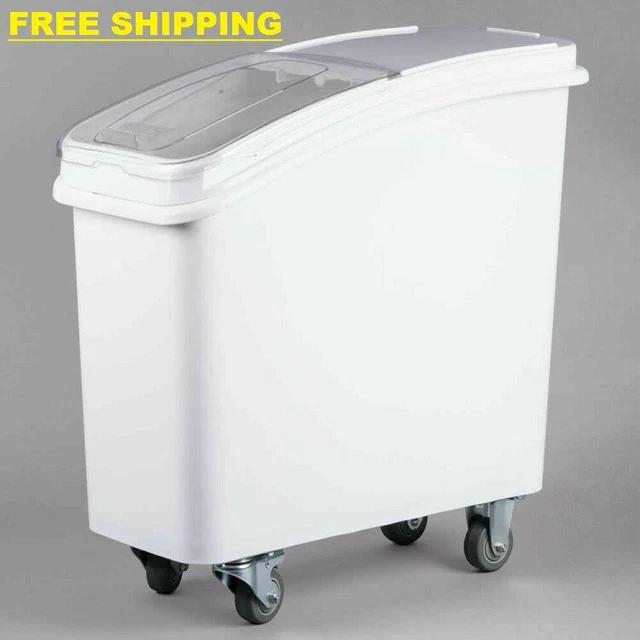 21 Gallon Dry Ingredient Rolling Storage Bin Container Restaurant Flour Bins