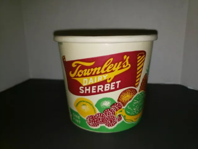 Vintage Townley Dairy Sherbet Ice Cream Container Oklahoma City New Old Stock L1