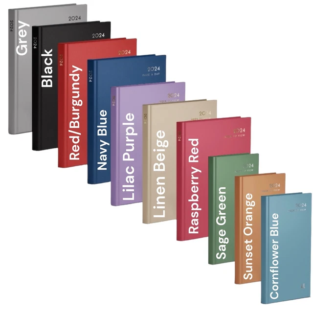 2024 DIARY A4 A5 A6 Page a Day/Week to View Diary Hardback Case bound