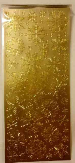 Neu Goldfolie Weihnachten Schneeflocken Aufkleber für Kartenherstellung 2er-Packungen