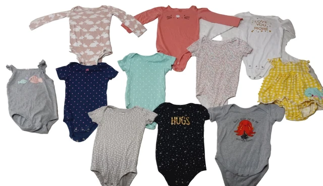 Carters Baby Girl Clothes Bodysuits 24 Months Long & Short Sleeve Child of Mine