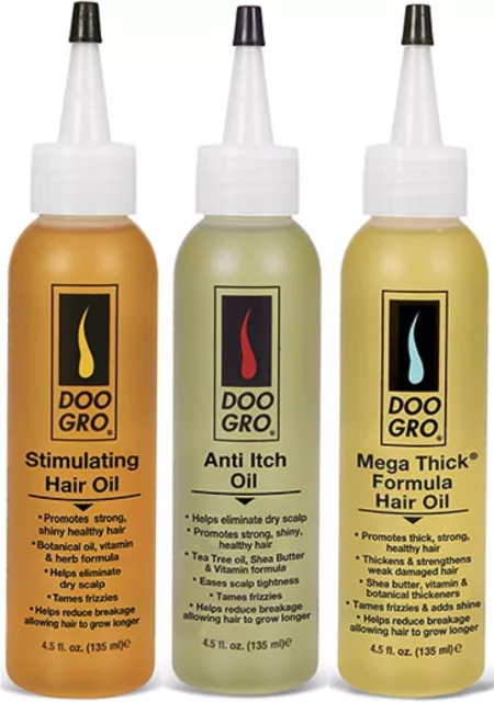 Doo Gro Stimulating Growth Oil, Anti Itch Growth Oil and Mega Thick Growth Oil 4
