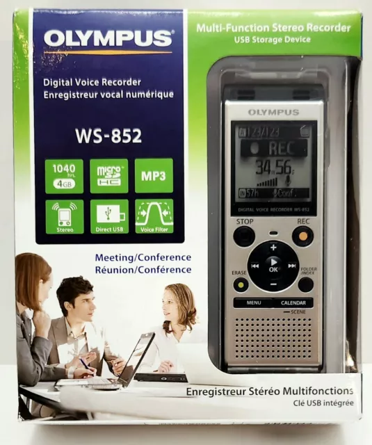 Olympus WS-852 Digital Voice Recorder,True Stereo Mic System, Meeting/Conference