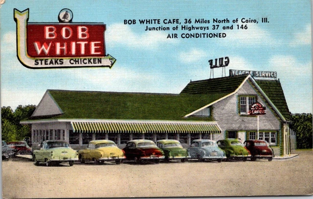 Cartolina of Epoca Bob White Cafe Marion Illinois D4