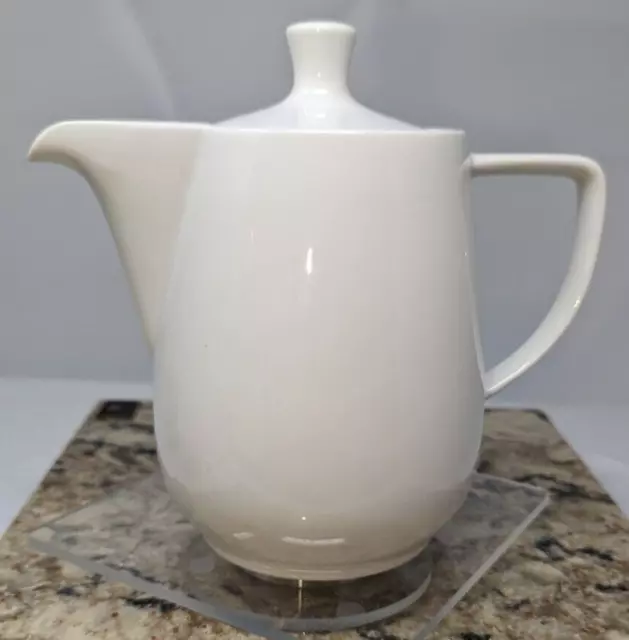 Vintage Melitta Germany White Porcelain Teapot Coffee Pot MCM No Drip Pour Spout