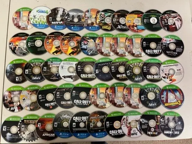Lot Of 50 DAMAGED NON WORKING Games PS4 XBOX  Xbox One GTA Call of Duty I